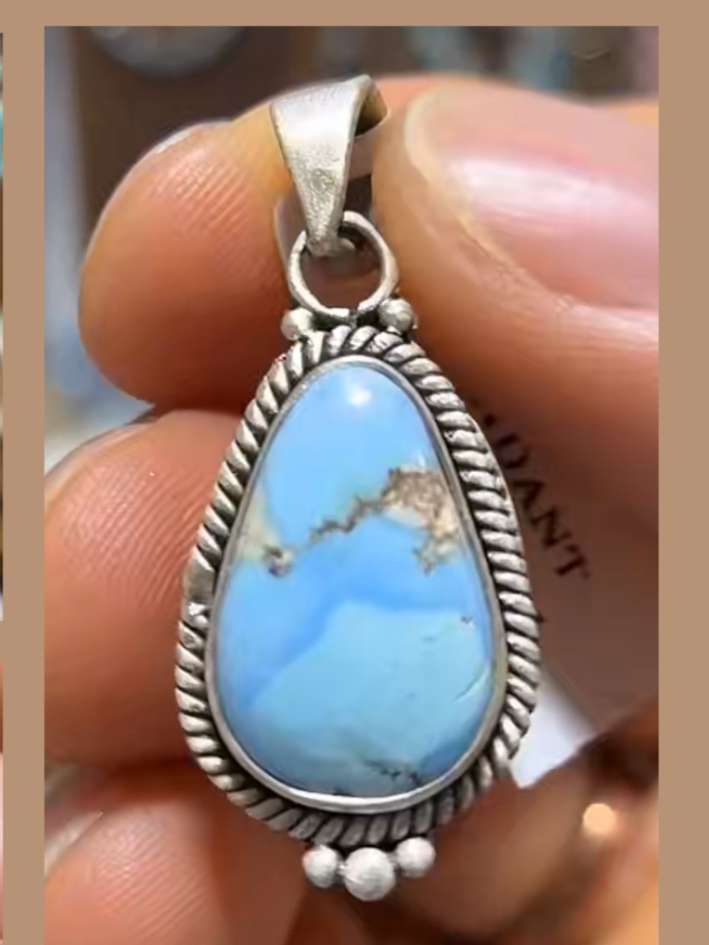 Golden Hills Pendant 925 Stamped Silver Natural Stone